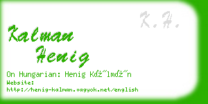 kalman henig business card